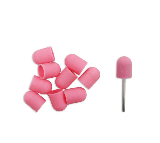 10mm Pink Sanding cap #180 10un. + 1 mandril